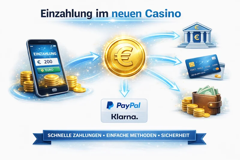 Einzahlung im neuen Casino – Zahlungsmethoden neuer Casino-Seiten